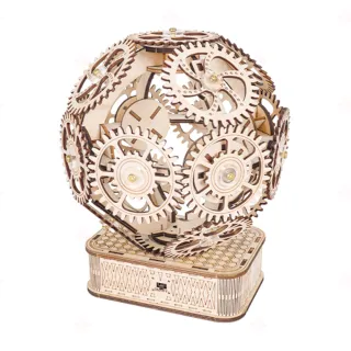 【生活小集】動態齒輪球立體拼圖(3D拼圖 機械拼圖 手工DIY立體拼圖 木製模型 發條玩具 木質拼圖)