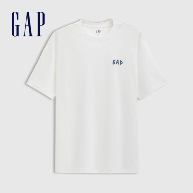 GAP 男裝 Logo純棉圓領短袖T恤-白色(725619)