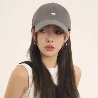 【MoonDy】棒球帽 鴨舌帽 美式復古 顯臉小帽子 防曬 透氣 軟頂 北極熊 刺綉 高質感 遮陽帽