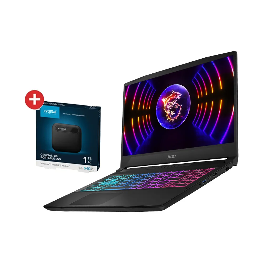 【MSI】1T外接硬碟組★15.6吋i5獨顯RTX4060電競筆電(Katana 15/i5-13420H/16G/1TSSD/W11/B13VFK-1471TW)