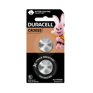 【DURACELL】金頂 鈕扣型鋰電池 -CR2025 3伏特(2入裝)