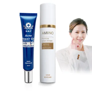 【AMIINO 安美諾】煥采保濕露120ml+美無痕抗痘修復凝膠30ml