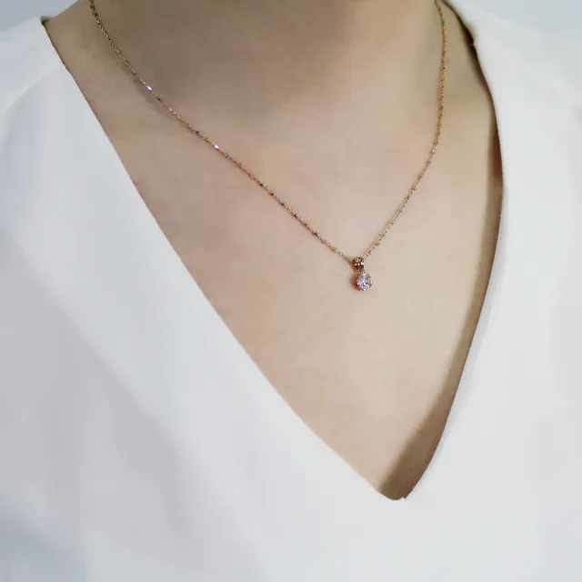 【Just Diamond】鎮金店 18K玫瑰金 Shining Star 鑽石吊墜(不含鍊)