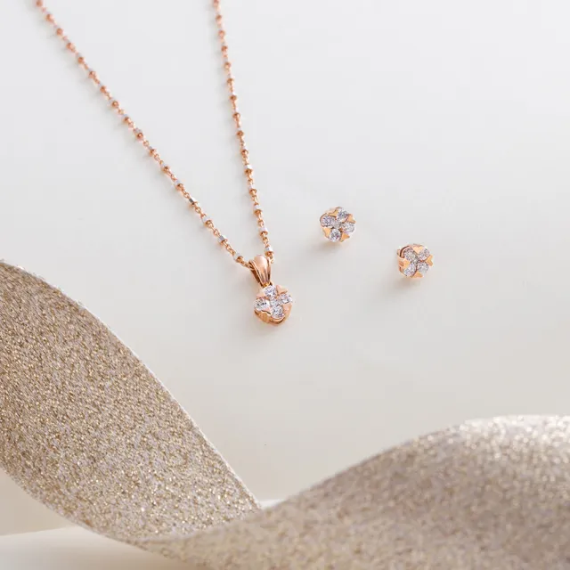 【Just Diamond】鎮金店 18K玫瑰金 Shining Star 鑽石吊墜(不含鍊)
