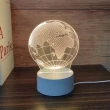 【A-ONE 匯旺】3D雕刻壓克力夜燈 地球 小夜燈 LED底座 臥室燈 生日禮物 聖誕節