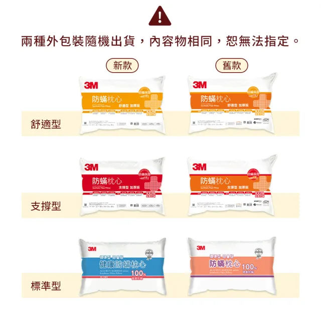 【3M】健康防蹣枕頭2入組(多款任選 支撐加厚/舒適加厚/標準)