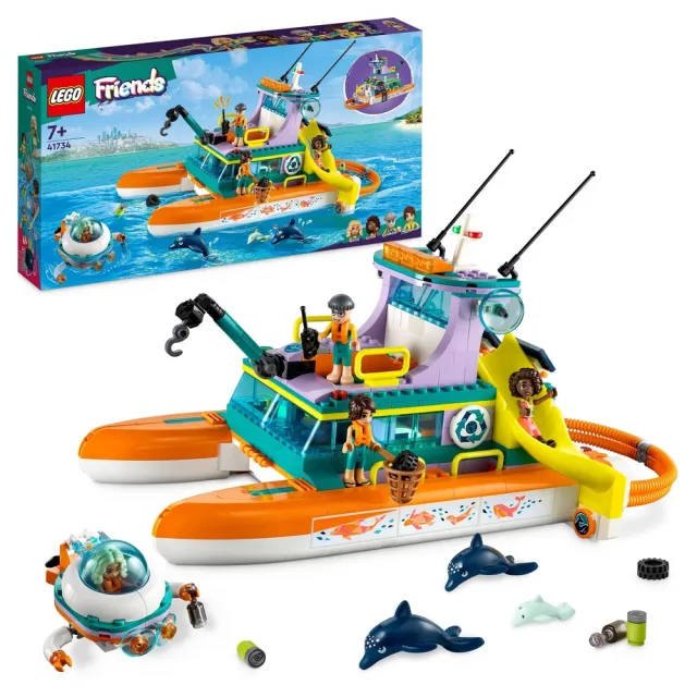 福利品【LEGO 樂高】Friends 41734 海上救援船(家家酒 女孩玩具推薦)