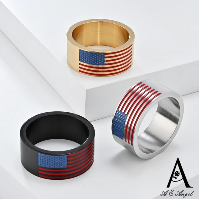 ANGEL 王者KING滿鑽華麗不鏽鋼中性寬版戒指(2色戒圍