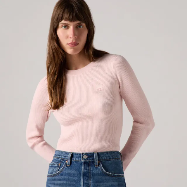 【LEVIS】女款 合身長袖Logo Tee 上衣 熱賣單品 A0719-0034