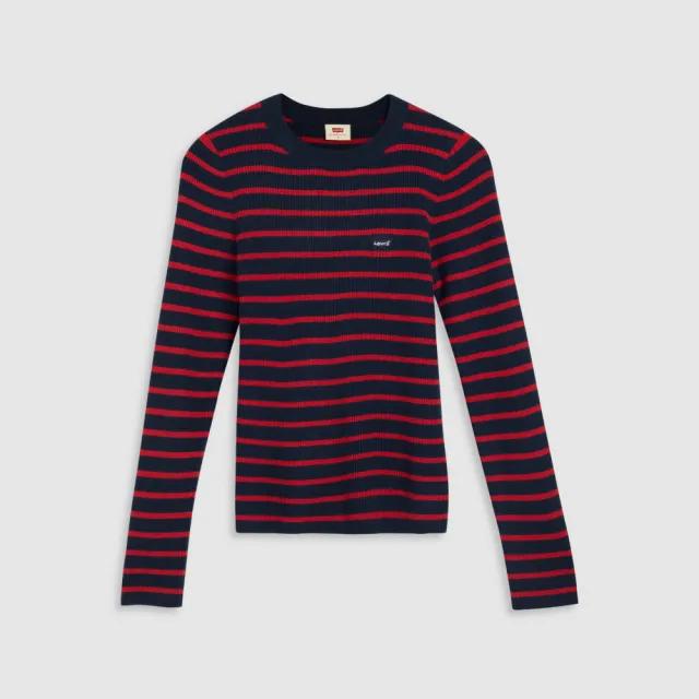 【LEVIS】女款 合身長袖Logo Tee 上衣 熱賣單品 A0719-0033