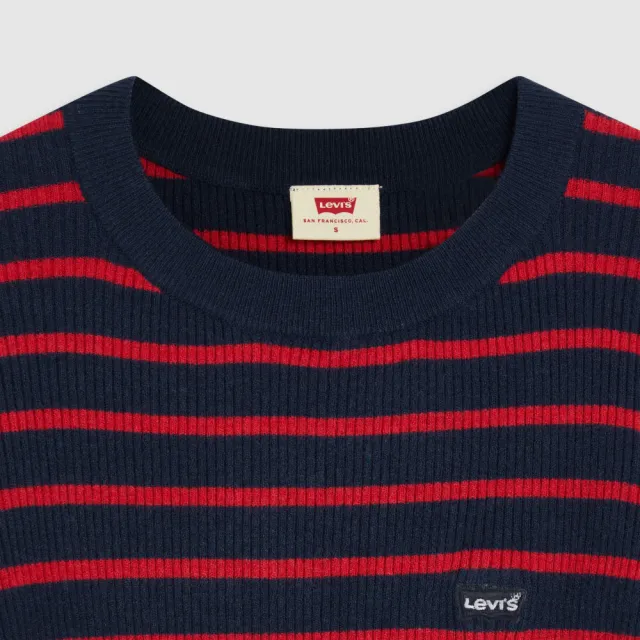 【LEVIS】女款 合身長袖Logo Tee 上衣 熱賣單品 A0719-0033