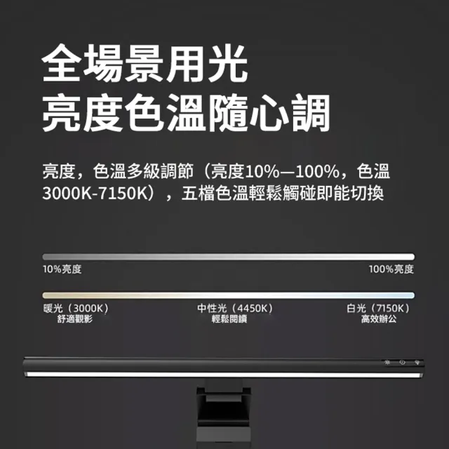 【kingkong】圓柱鋁合金電腦螢幕掛燈 LED護眼燈 42cm(TB-300SA)