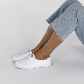 【Keds】CHILLAX 經典水洗斜紋休閒小白鞋-白(9191W130032)