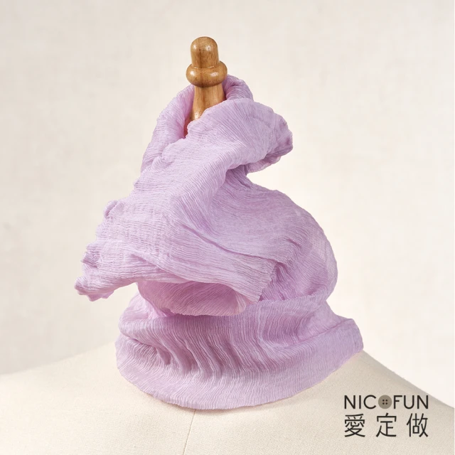 NicoFun 愛定做 優雅33 青紫柳葉絲圍脖 保暖(防風