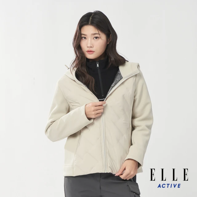 ELLE ACTIVE 女款 機能保暖羽絨連帽外套-淺卡其色(EA24A2W6702#81)