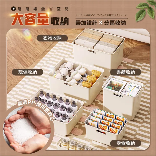 【FL 生活+】方案14-三入組-加厚可疊加防塵附輪收納盒(透氣孔/附輪/提把/堆疊｜M*1+XL*1)