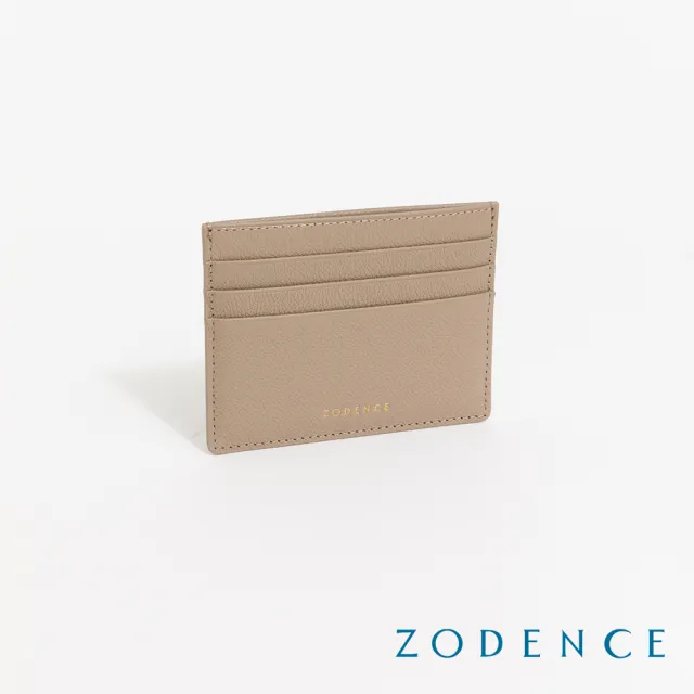 【ZODENCE 佐登司】LIZ進口牛皮輕薄卡片夾(卡其)