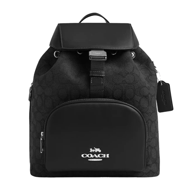 COACH 金屬LOGOG荔枝紋皮革直式單肩後背包/胸包/男