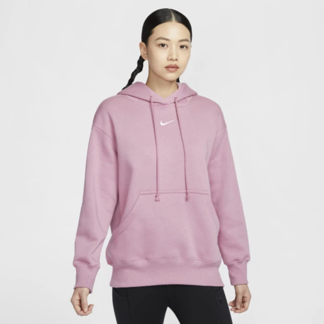 NIKE 耐吉 AS W NSW PHNX FLC OS PO HOODIE 粉紅色 長袖上衣 女款 帽T 運動(DQ5861-699 ∞)