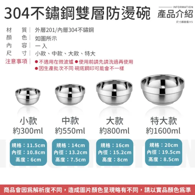 【愛Phone】304不鏽鋼雙層防燙碗『特大款』(不鏽鋼防燙碗/防燙碗/碗/兒童防摔碗/隔熱碗/不鏽鋼)