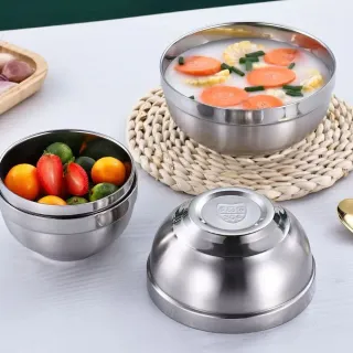 【愛Phone】304不鏽鋼雙層防燙碗『中款』(不鏽鋼防燙碗/防燙碗/碗/兒童防摔碗/隔熱碗/不鏽鋼)