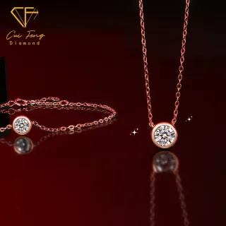 【CF鑽飾】項鍊 莫桑鑽《感知泡泡》(1克拉 雙12 鑽石 項鏈 聖誕 交換禮物 生日)