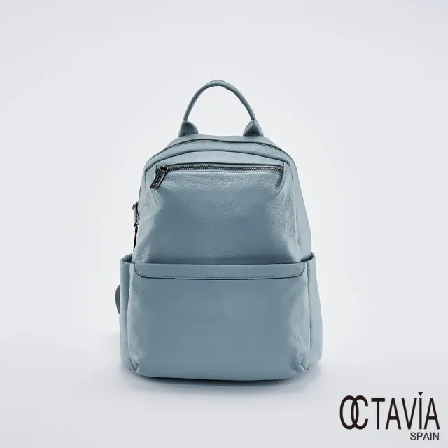 【OCTAVIA 8】雙11 OCTAVIA8 真皮- 童心粉彩系列 大人氣牛皮後背包 - 完美淡藍(OCTAVIA 8 真皮新