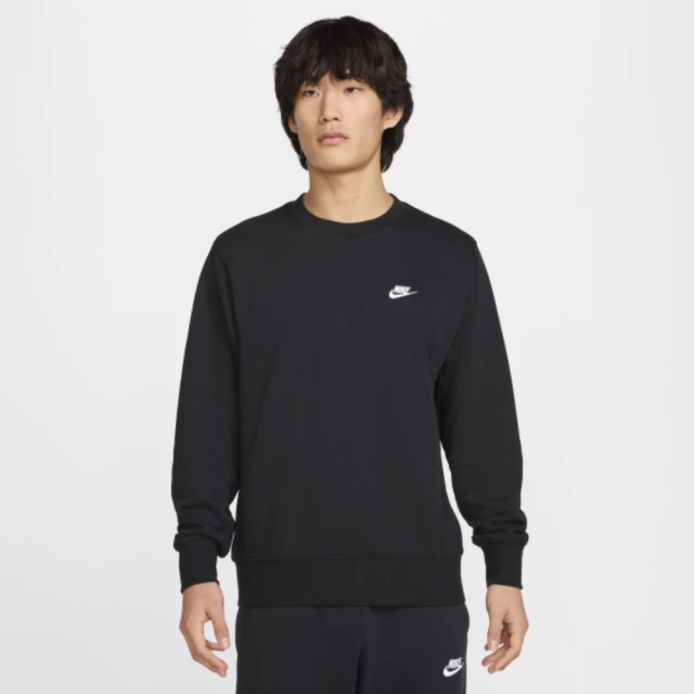 NIKE 耐吉 長袖上衣 男 大學T 毛圈布 AS M NK CLUB FT CREW 黑 FN3889-010(3S4174)