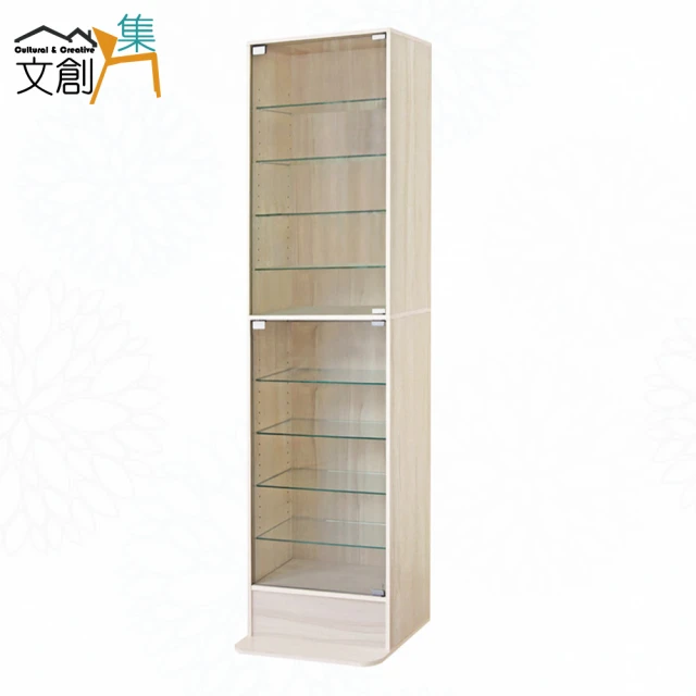 文創集 曼蒂1.6尺玻璃高書櫃/收納櫃(二色可選)折扣推薦