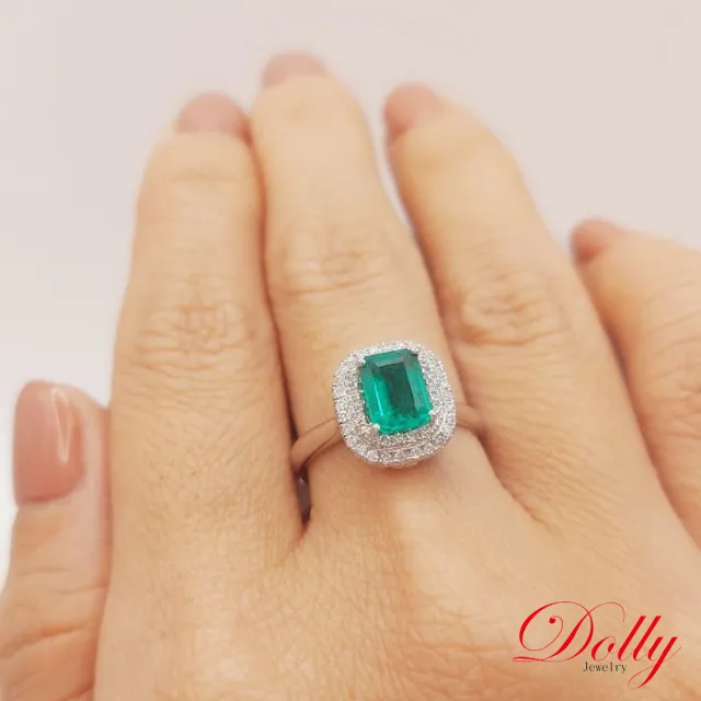 【DOLLY】14K金 天然哥倫比亞祖母綠1克拉鑽石戒指-003 高級訂製珠寶 浪漫質感 奢華送禮