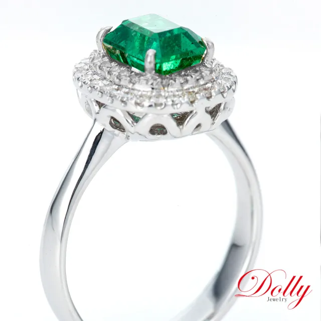 【DOLLY】14K金 天然哥倫比亞祖母綠1克拉鑽石戒指-003 高級訂製珠寶 浪漫質感 奢華送禮
