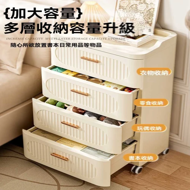 星優旗艦店 35cm四層(收納櫃 置物櫃 帶輪收納櫃 多層置物架 儲物櫃 夾縫儲物櫃 床頭櫃 預購15天)