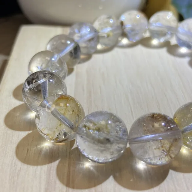 【Cozy 世界水晶原礦與茶】雲貴川閃靈帶膠花晶中晶 13mm+ 71-1(被稱為淨化之石)