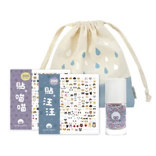 【小小PETIT】指甲油新客組(無毒水性兒童指甲油任選1送指甲貼2入+雨滴束口袋)