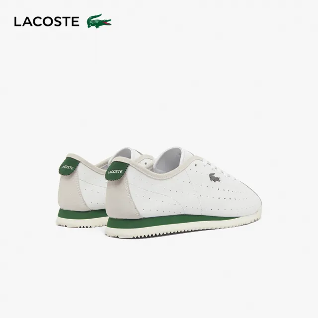 【LACOSTE】男鞋- Club-Low皮革沖孔復古運動休閒鞋(白色/墨綠配色)