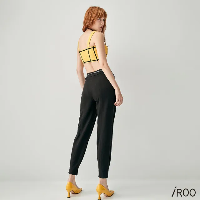 【iROO】附腰鍊錐形長褲