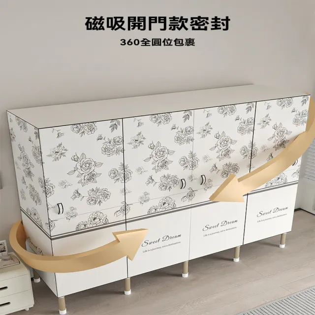【樂多家居】衣櫃 110CM 簡易衣櫃 貨架衣櫃 組裝衣櫥 收納神器(經典組裝圓管 簡單安裝 折疊收納)