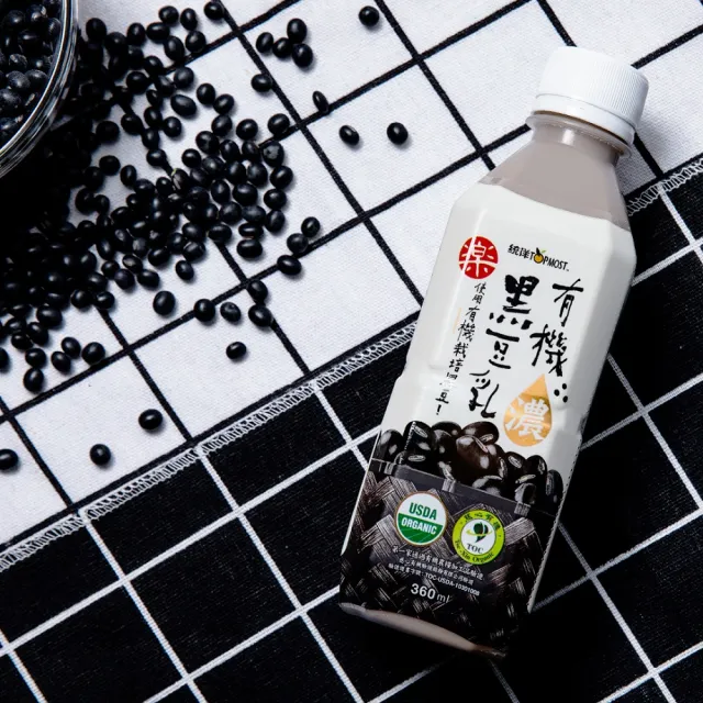 【統洋TOPMOST】有機有糖濃黑豆乳(360ml*12入/箱)