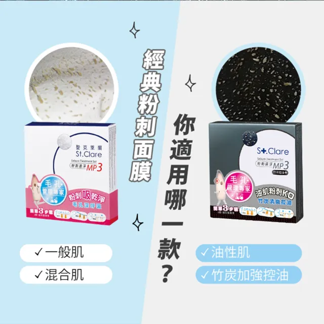 【St.Clare 聖克萊爾】粉刺速淨MP3-竹炭控油(粉刺拔膜)