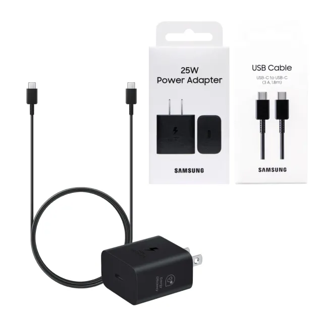 【Samsung 三星】原廠 25W PD 3.0超快充T2510+3A 1.8m 雙Type C 線DX310(公司貨)