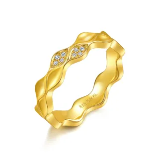 【點睛品】YuYu系列 典雅簡約 黃金鑽石戒指