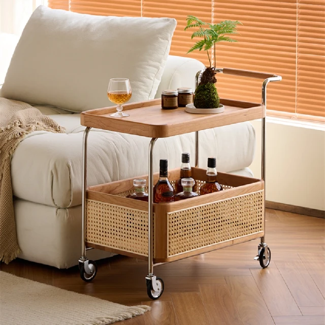 hoi! 好好生活 預購60天★林氏木業北歐簡約雙層移動邊几