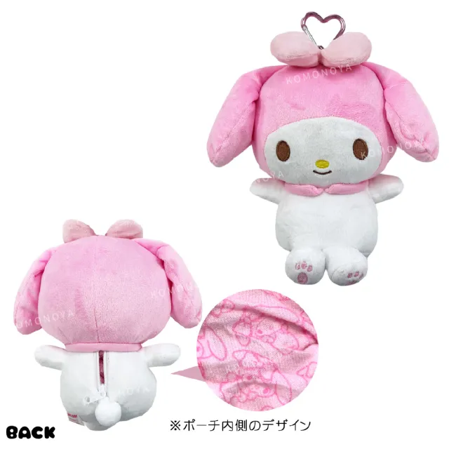 【小禮堂】雙11 Sanrio 三麗鷗 絨毛玩偶零錢包吊飾 - 全身款 Kitty 美樂蒂 酷洛米 人魚漢頓(平輸