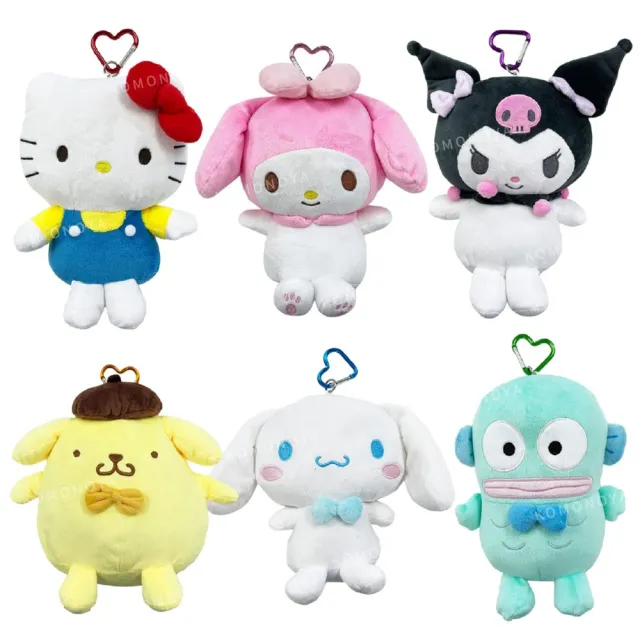 【小禮堂】Sanrio 三麗鷗 絨毛玩偶零錢包吊飾 - 全身款 Kitty 美樂蒂 酷洛米 人魚漢頓(平輸