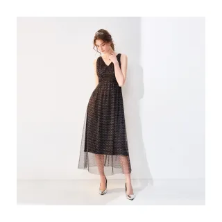 【Le Polka】滿版印花輕禮服洋裝-女