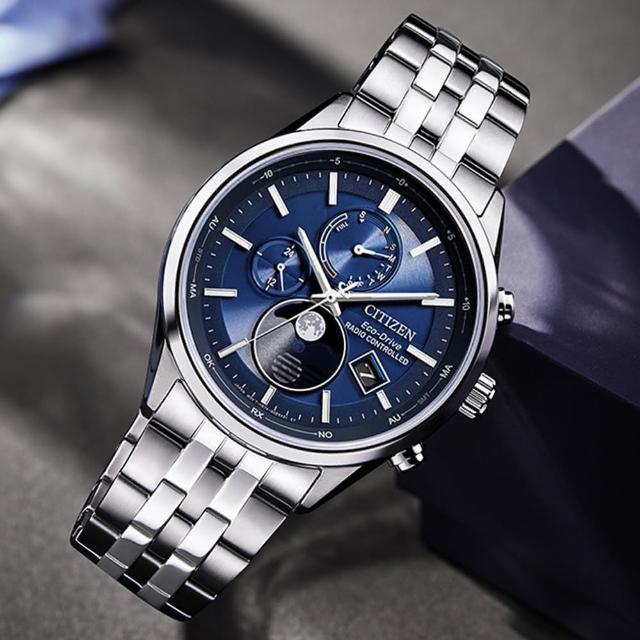 【CITIZEN 星辰】GENTS系列 電波月相 光動能時尚腕錶 七夕 情人節 送禮 (BY1030-50L)