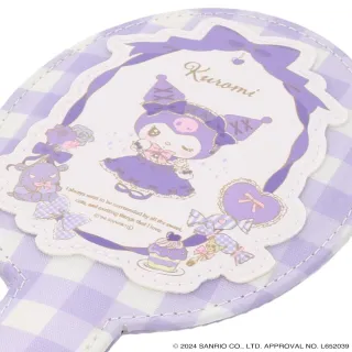 【小禮堂】Sanrio 三麗鷗 酷洛米 手拿鏡 - 格紋蘿莉(平輸品)