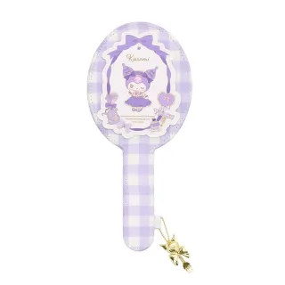 【小禮堂】Sanrio 三麗鷗 酷洛米 手拿鏡 - 格紋蘿莉(平輸品)