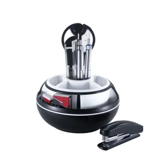 【O-Life】圓形旋轉筆筒(台灣製 360度旋轉筆筒 辦公收納 文具收納 多分隔)