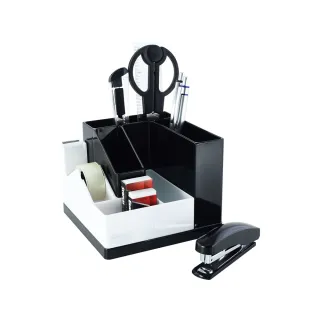 【O-Life】置物整理收納盒(台灣製 文具收納 旋轉筆筒 辦公用品 膠帶台 禮物)